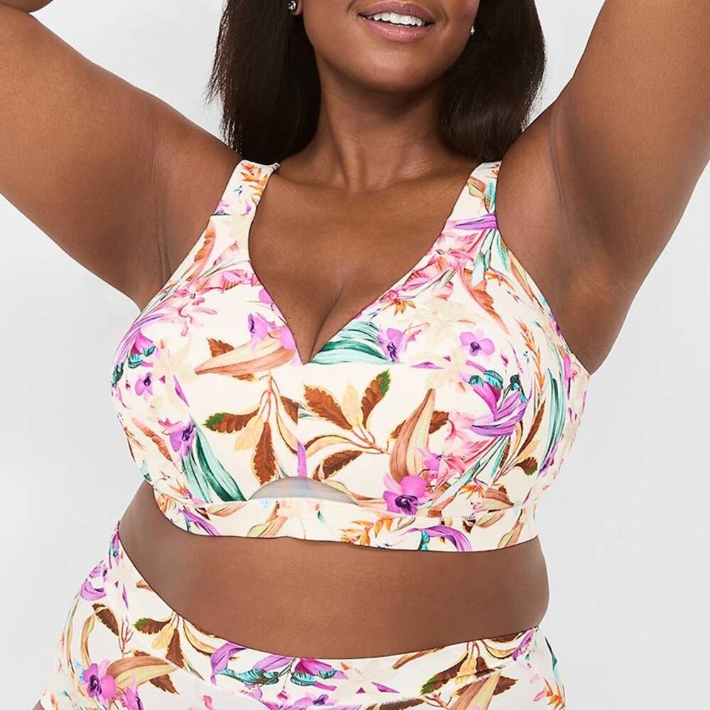 Cacique Comfort Bliss Full Coverage No Wire Bra Floral Print 40DD